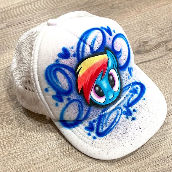My Little Pony Rainbow Dash Custom Airbrushed Hat - Picture 1 of 3